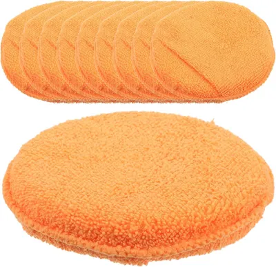 Produktbild von 10 orangefarbene 5-Zoll-Wachsschwämme aus hochdichter Mikrofaser für die Autopflege (Wachsen/Polieren)
