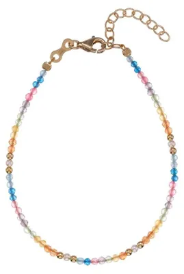Produktbild von Vergoldetes Armband mit farbigen Jadeperlen AL4934-Schwarz