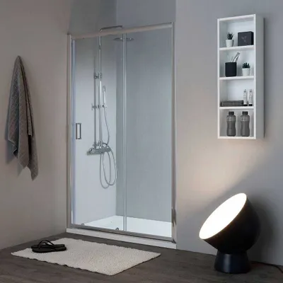 Immagine prodotto di Porta doccia per nicchia da 130 cm cristallo trasparente reversibile | New Giada