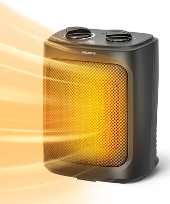 Productafbeelding van Mini-elektrische ventilatorkachel, 2000 W, met twee warmtestanden en ventilator, keramische tafelverwarming voor badkamer, slaapkamer