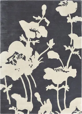 Produktbild von Handgefertigter Wohn- und Schlafzimmerteppich aus Wolle mit Blumenmuster BIFLORAL