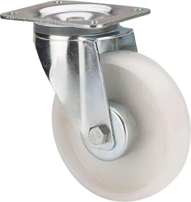 Image de Roue Pivotante Plaque Blanche Haute Charge 170 Kg - Ruedas Alex