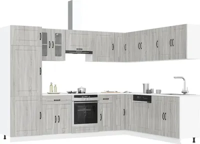 Produktbild von 14-tlg. Küchenschrank-Set Kalmar Grau Sonoma Holzwerkstoff 3314977