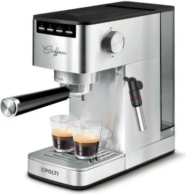 Obrázok produktu pre Polity P10S, Espresso kávovar, 1,3 L, kávový sáčok, Mletá káva, Strieborná