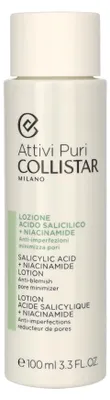Produktbild von Collistar Salicylic Acid + Niacinamide Lotion, Gesichtslotion, Frauen, 100 ml, Illuminating, Porenstraffend, Flasche, AQUA, GLYCERIN, PROPANEDIOL, ACACIA SENEGAL GUM, SALICYLIC ACID, NIACINAMIDE, 1,2-HEXANEDIOL,...