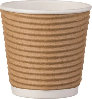 Produktbild von 25 Kaffeebecher Coffee to go 100ml doppelwandig Ø 62x60mm braun geriffelt