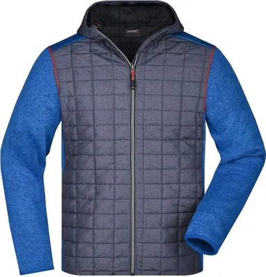 Produktbild von Strickfleecejacke im stylischen Materialmix royal-melange/anthracite-melange, Gr. S