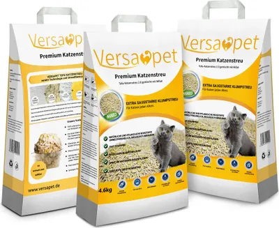 Produktbild von Versapet Tofu Katzenstreu Klumpstreu Cat Litter Staubfrei 3 x 10 Liter