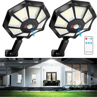 Produktbild von Solar Wandleuchte Solarlampe Außenwandlampe mit Bewegungsmelder, 360° beleuchtung, wandlicht, automatisches an/aus