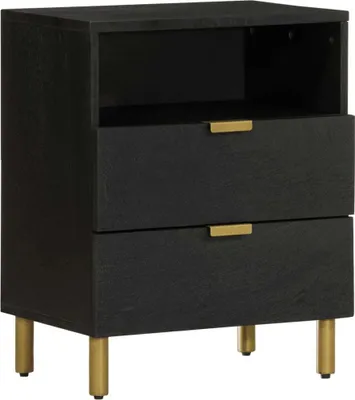 Image de Table de chevet noir 50x33x62 cm bois d'ingénierie