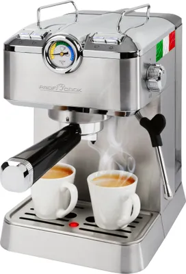 Produktbild von Kávovar Profi Cook® | Talianske čerpadlo na espresso s tlakom do 20 barov | 2 podstavce na sitká z hliníkového odliatku | Otočná parná tryska z nehrdzavejúcej ocele | PC-ES-KA 1267
