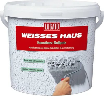 Immagine prodotto di Lugato Weisses Haus: intonaco a rullo in resina sintetica per interni ed esterni, 0,5 mm
