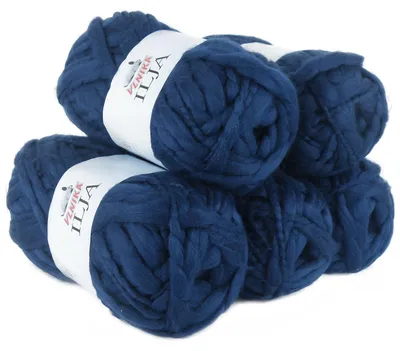 500g Strickgarn Ilja by Vlnika Strickwolle Garn Häkelgarn dunkelblau