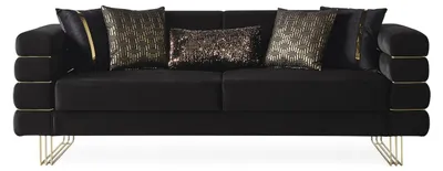 Produktbild von Modern Sofa 3 Sitzer -Qualität Schwarz Hochwertig Polster Sofas Design