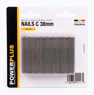 Image de Clous C 38mm Powerplus Clous C 38mm Couronne 2,8mm - Powerplus