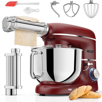 Produktbild von Fentic Küchenmaschine mit Nudelmaschine, 2000W, Planetenrührmaschine, 6,2L Edelstahlschüssel