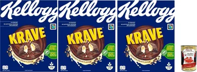 Produktbild von Krave Cookies & Cream | Keks und Cremegeschmack| Frühstückszerealien | breakfast cereals, 3x 375g + Italian Gourmet polpa 400g