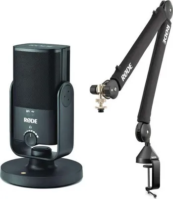 Produktbild von Rode NT-USB Mini Mikrofon mit PSA1+ Gelenkarm-Stativ