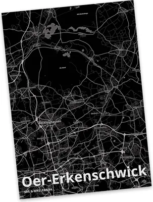 Produktbild von Mr. & Mrs. Panda Postkarte Oer-Erkenschwick - Geschenk, Stadt Dorf Karte Landkarte Map Stadtplan, bildkarte, Ansichtskarten, Grußkarte, Ansichtskarte, Postkarten