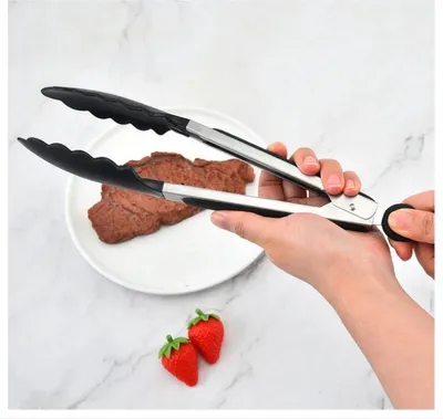 Produktbild von CHPN – Zange – Küchenzange – Grillzange – Silikonzange – BBQ – Küchenwerkzeug – Schwarz – 21 cm – Grillzange