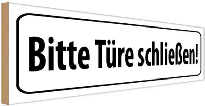 Produktbild von vianmo Holzschild 10x27 cm bitte Türen schließen Warnschild Hinweisschild