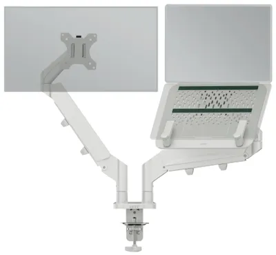 Produktbild von Esselte Leitz Laptop-Monitor-Halterung Ergo 65380085 lichtgrau für 1 Monitor und 1 Laptop
