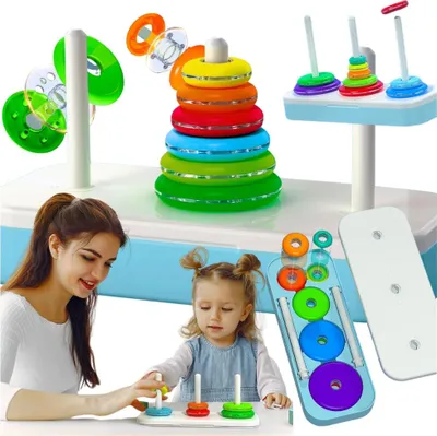 Zdjęcie produktu dla Gra układanka logic edukacyjna wieża sorter zestaw 6 szt prezent święta