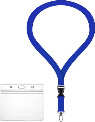 Produktbild von Ausweishülle ZIP Ausweis Halter wasserdicht komplett mit Lanyard ROYALBLAU 2cm mit Schlüsselband + security clip Kartenhalter für 1-2 Ausweise Karten