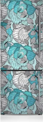 Produktbild von Kühlschrankmagne Kühlschrank Aufkleber Magnetfolie Dekoration 60x205 cm - Doodle-Blumen.