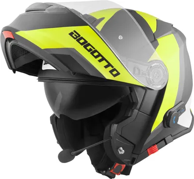 Produktbild von Bogotto V271 BT Zabu Bluetooth Klapphelm, schwarz matt/neon, XS