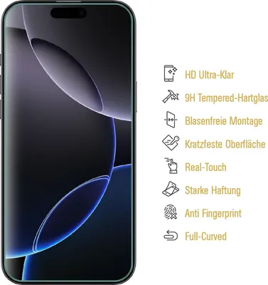 Produktbild von 5x 9H Panzerglas für iPhone 16 Pro Max 3D A++ KLAR EXTREM HART echtes Tempered Glass Panzerfolie Displayschutz Schutzglas Hartglas Schutzfolie Screen-Protector