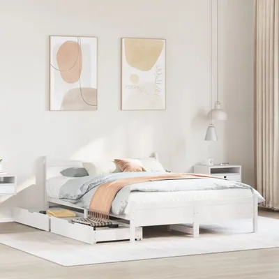 Produktbild von Maison Exclusive - Massivholzbett ohne Matratze Weiß 140x200 cm Kiefernholz