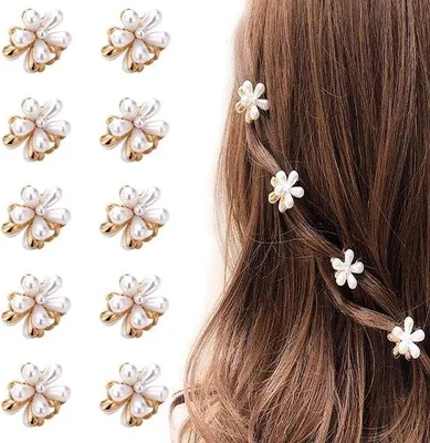 Produktbild von Mini-Kleidungsaccessoires - 10 Stück winzige Metall-Blumenhalter - für Knabinnen - für Geburtstagsfeiern - für Trauzeuginnen