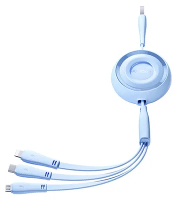 Produktbild von JOYROOM 3in1 Joyroom Colorful USB to USB-C/Lightning/Micro USB cable 3.5A, 1m (blue)