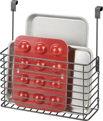 Obrázek produktu pro Kuchyňský organizér na talíře a prkénka, šedý, na zeď