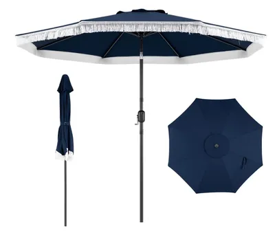 Produktbild von KOMFOTTEU Sonnenschirm 270 cm, Gartenschirm mit Kurbel & Neigefunktion, Balkonschirm mit 8 Metallrippen & doppellagiges Schirmdach, sonnenschutz, Marktschirm für Garten, Terrasse & Balkon