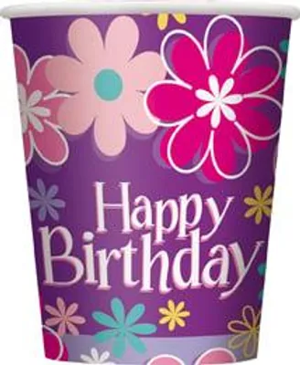 Produktbild von 8 Pappbecher Happy Birthday - Einheitsgröße