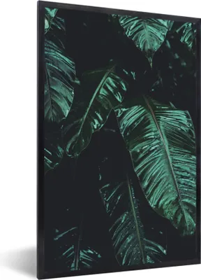 Produktbild von MuchoWow® Gerahmtes Poster Dschungel - Palme - Blätter - Tropisch 60x90 cm - Poster mit Schwarzem Bilderrahmen Wandposter Rahmen Foto Bilder - Kunst