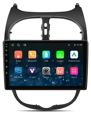 Immagine prodotto di Autoradio Linux da 9 pollici compatibile con CarPlay e Android Auto (wireless), DAB+, per PEUGEOT 206, 206CC, 206SW, modelli dal 2000 al 2008