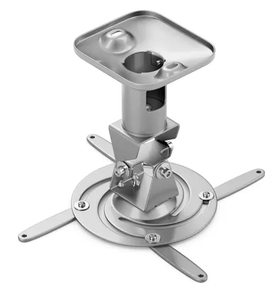 Produktbild von deleyCON Universal Beamer Projektor Deckenhalterung +-25° Neigbar - 360° Schwenkbar - bis 15Kg - Deckenabstand 215mm - Kabelführung - Silber