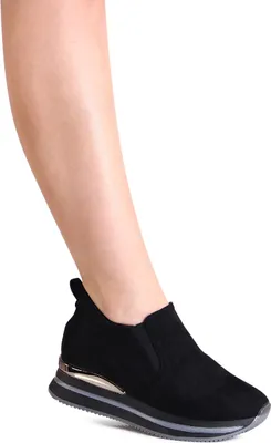 Keilabsatz Schwarze Keil Sneaker Topschuhe24 2907 Damen Plateau