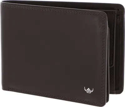 Zdjęcie produktu dla Złoty portfel skórzany Polo RFID Protect billfold 1154 ciemnobrązowy