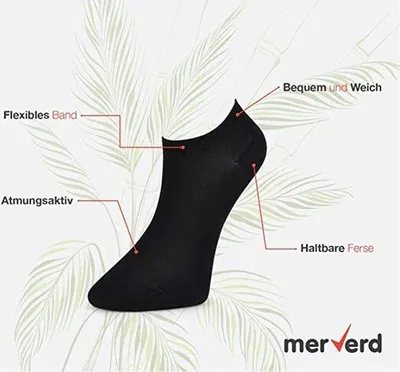 Produktbild von Bambus Sneaker Socken Uni antibakteriell atmungsaktiv 39-42 Schwarz