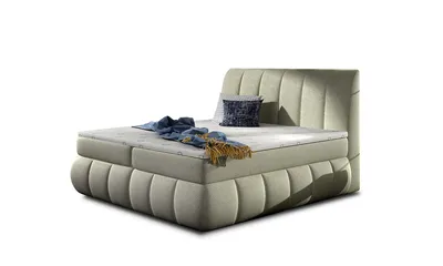 Produktbild von NABBI Gepolstert Doppelbett mit Stauraum Varesa 180 - beige (Dora 21)