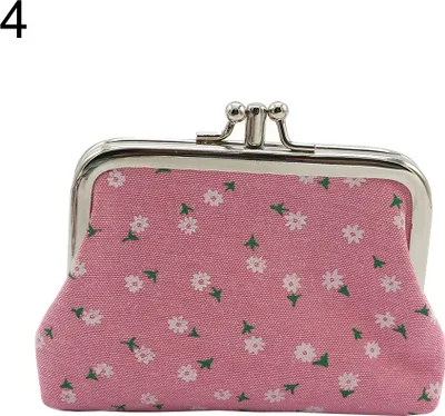 Produktbild von 4 Zoll Fashion Double Layer Handtasche Münzfach Halter Sonnenblume Geldbörse Mini Wallet Rose Rot