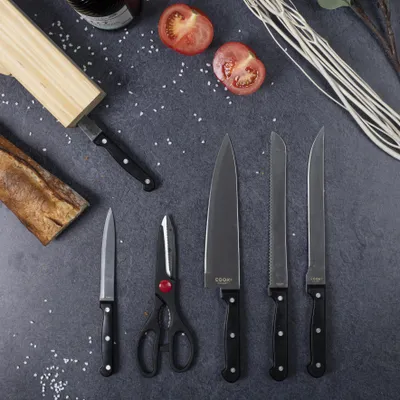 Obrázek produktu pro Blok 5 kuchyňských nožů a nůžek