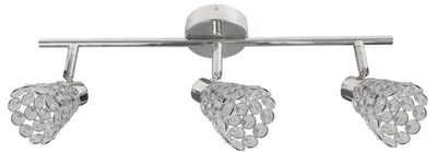 Immagine prodotto di Lampada da soffitto con paralumi in cristallo, finitura cromata lucida-argento, 3xG9x40W, metallo, dimensioni: 17x55x8 cm, IP20, Candellux