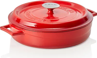 Produktbild von LAVA Kochtopf mit Deckel aus emailliertem Gusseisen Rot mit 3,5 Liter