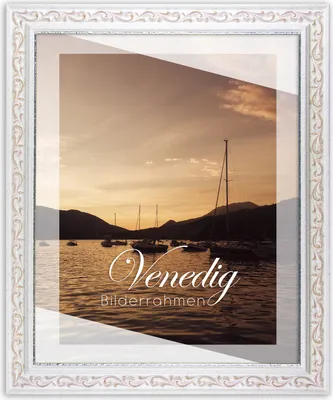 Produktbild von Bilderrahmen Venedig - 50x80 cm, Weiß Rosé Nachbildung, 1 mm Kunstglas entspiegelt