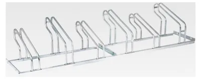 Produktbild von Fahrradständer für 6 Räder, feuerverzinkte Stahlkonstruktion, Bügelparker, auch für Mountainbikes, zur Reihenverbindung und Bodenbefestigung, Reifenbreite bis 5,5 cm